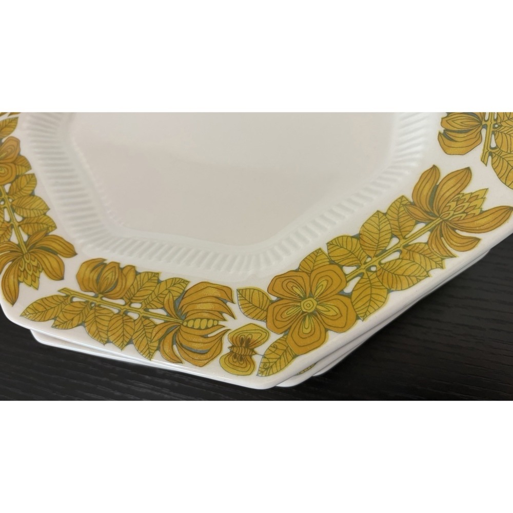 Vintage Set of 4 Yellow Bouquet Dinner Plates Independence Ironstone Japan 11" - Picture 4 of 16